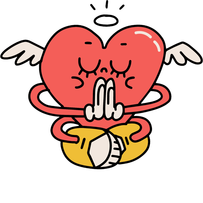 Luna heart mascot illustration