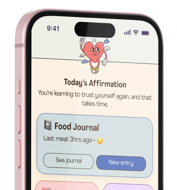 Intueative app mockup on a phone screen