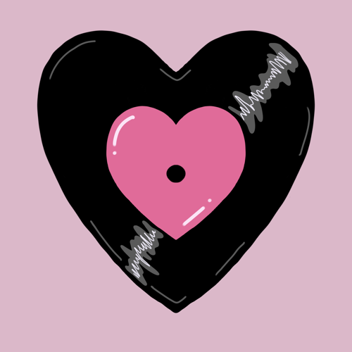 Heart sticker illustration