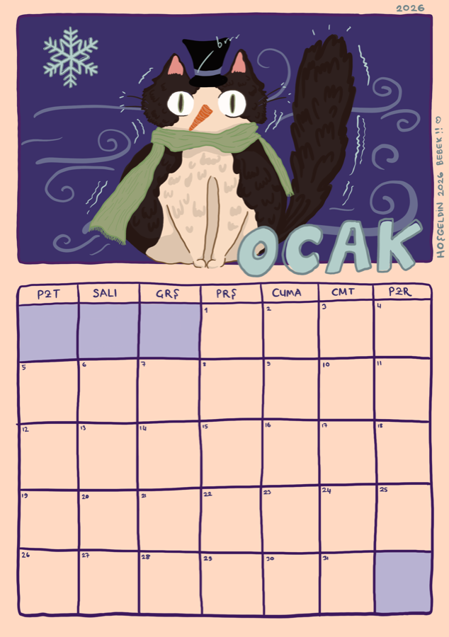 January calendar illustration