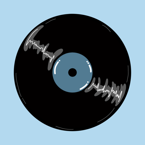 Record sticker illustration