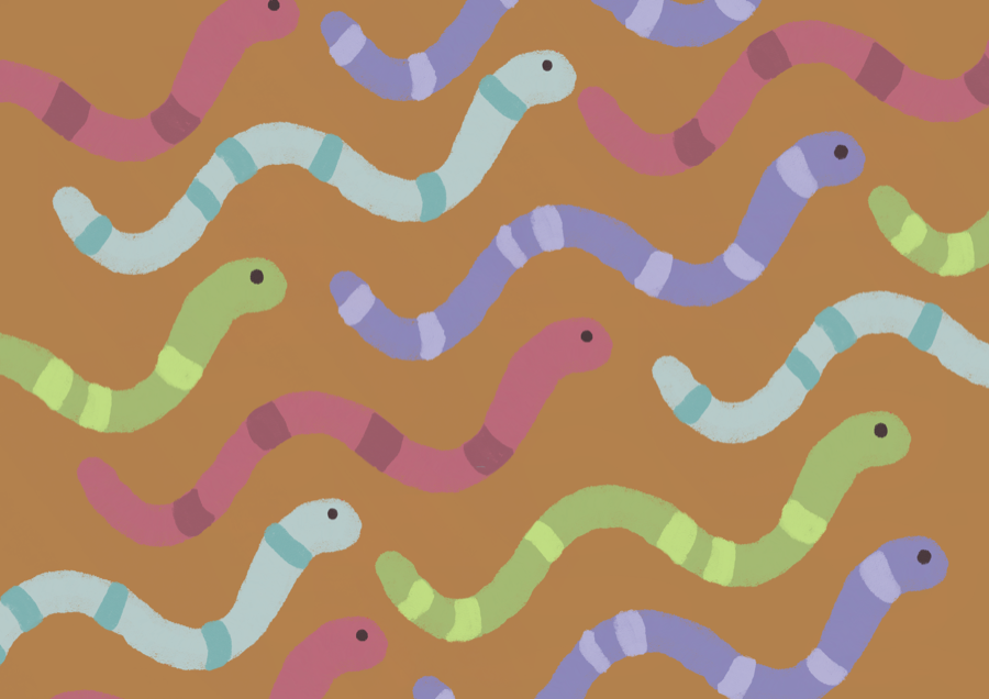Repeating worm pattern illustration