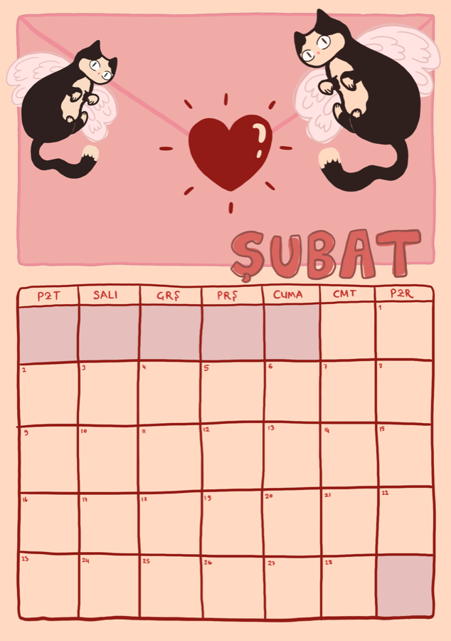 February calendar illustration