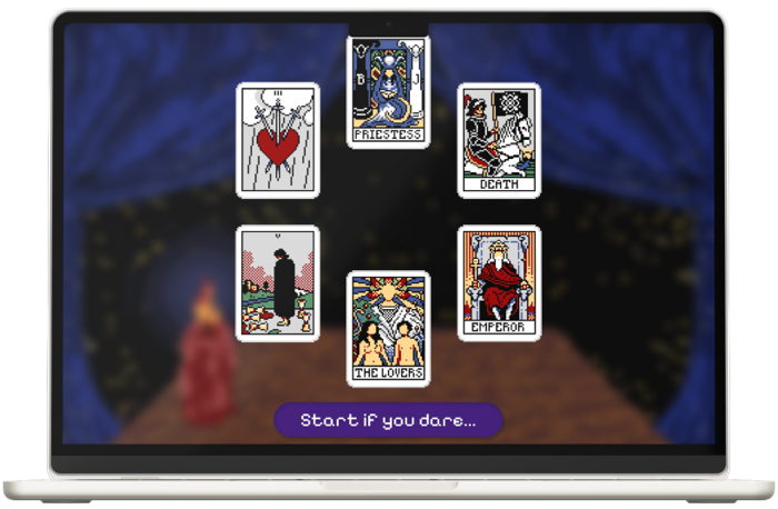 Shell Game, Reimagined shown on a laptop screen