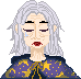 Witch pixel art — sad expression