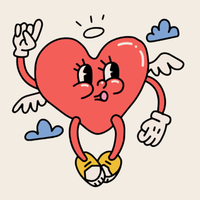 Luna heart mascot